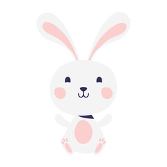 Obraz na płótnie Canvas cute easter little rabbit seated character