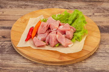 Raw pork meat for cooking