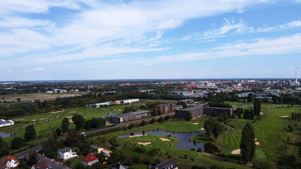 Blick über den Golfpark Dessau-Roßlau, Sachsen-Anhalt, Deutschland 2020