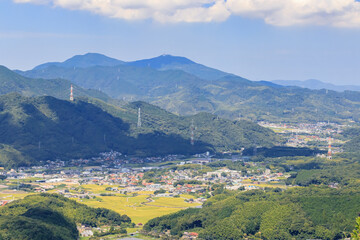 Fototapeta na wymiar 平尾台から見た北九州市内　福岡県　Kitakyusyu city seen from Hiraodai Fukuoka-ken