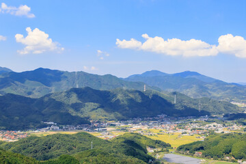 Fototapeta na wymiar 平尾台から見た北九州市内　福岡県　Kitakyusyu city seen from Hiraodai Fukuoka-ken