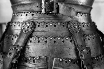 Details of a medieval knight armor.