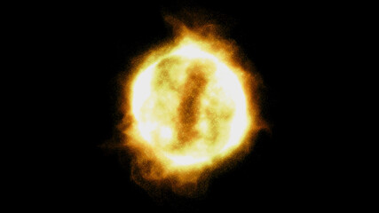 Naklejka premium Abstract particles sun solar flare particles