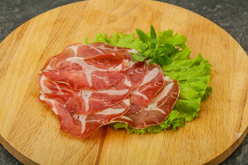 Smoked pork neck slices snack