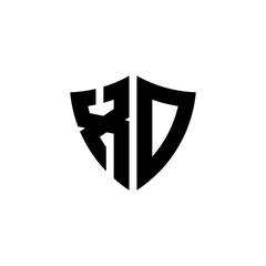 XD monogram logo with shield shape design template