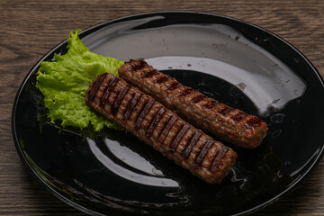 Two Grilled kebeb beef sausages