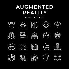 Set line icons of augmented reality