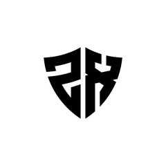 Obraz premium ZX monogram logo with shield shape design template