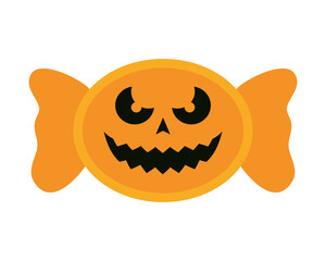 halloween sweet candy with face icon