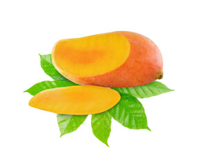 Fototapeta na wymiar Yellow mango isolated on a white background