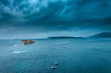 Heavy storm over sea