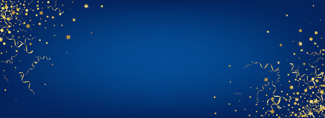 Gold Star Isolated Vector Panoramic Blue 