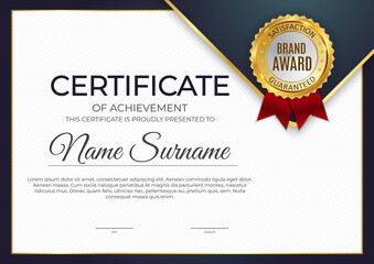 Certificate, diploma template of background. Vector illustration