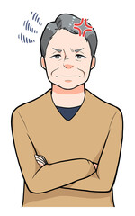男性怒っているポーズ