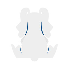 cute easter little rabbit back character