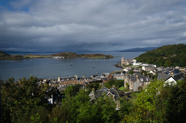 The port of Oban on a cloudy day, Scotland