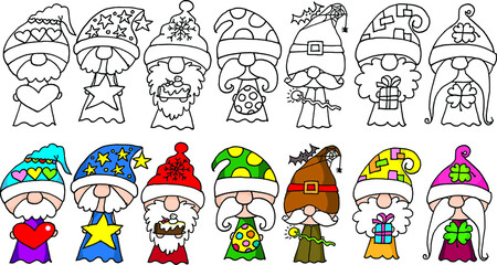 vector cartoon seven dwarfs picture