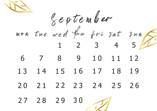 Printable 2021 September Calendar A3 Format.Botanical Calendar. Family Wall Planner. Monday Start Calendar