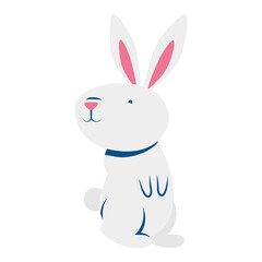 cute easter little rabbit standing pose
