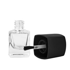 Nail Polish bottle with brush, cosmetics on white isolated background