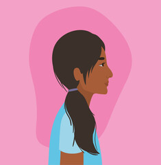 indian woman cartoon in side view vector design