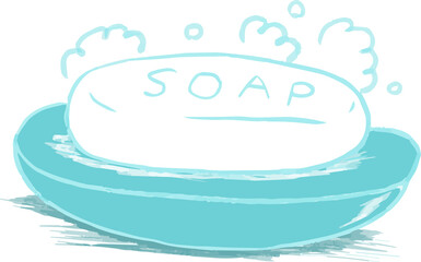 アートな手書きの石鹸のイラスト