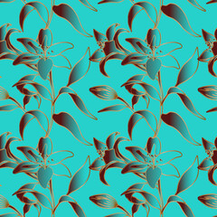 Vector seamless vintage flower pattern. For print and web.