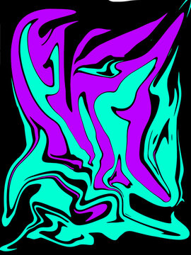 abstract light purple and light blue watercolor luxury pattern fluid liquid light color on black. © agus