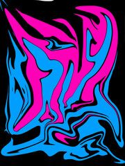 light blue and pink abstract watercolor luxury pattern fluid liquid light color on black.