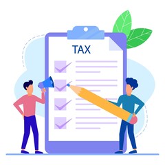 Illustration vector graphic cartoon character of tax bill