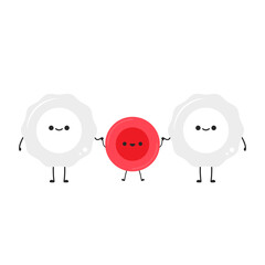 Obraz premium Red and white blood cell character design.