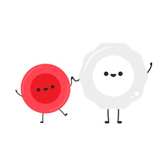 Red and white blood cell character design.