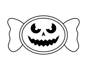 halloween sweet candy with face line style