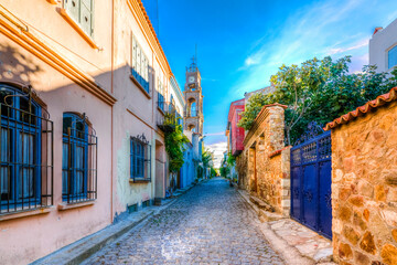 Bozcaada streets view. Bozcaada is populer tourist attraction in Aegean Sea.
