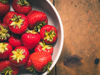 A bowl of ripe strawberries
