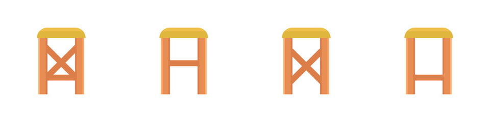 Un juego de sillas. Mueble. Estilo plano. Ilustración vectorial