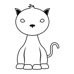 halloween cat mascot line style