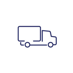 truck or lorry line icon on white