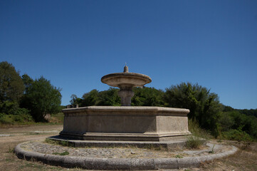 The octagonal fountain in front of the church of San Bonaventura