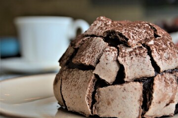 cup of coffee and chocolate cake