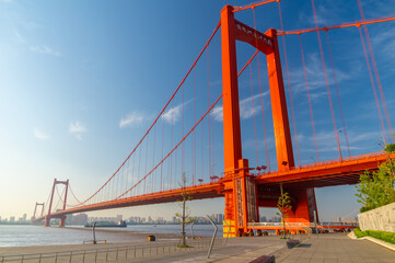 Wuhan city skyline scenery in summer, Hubei, China