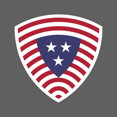 United States of America USA flag shield icon logo vector illustration. Independence Day. 4th of July. Presidential Election