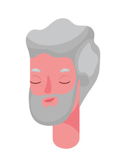 Senior man cartoon head with beard vector design