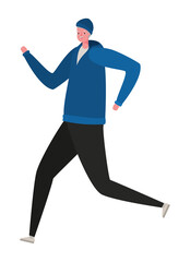 Senior man cartoon with sportswear running vector design