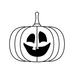 halloween pumpkin face line style icon