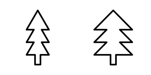 Iconos del árbol de Navidad. Conjunto. Ilustración vectorial estilo lineas
