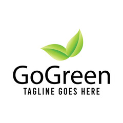 Nature leaf go green logo icon vector template.