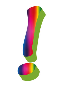 3D Ausrufezeichen in bunten Regenbogenfarben
Design melden