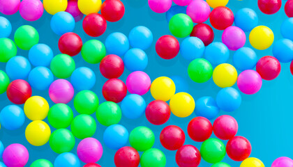 Colorful plastic balls in a pool. Games