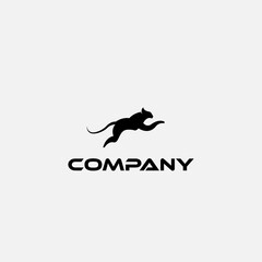 Logo design template, with a black jaguar jump icon